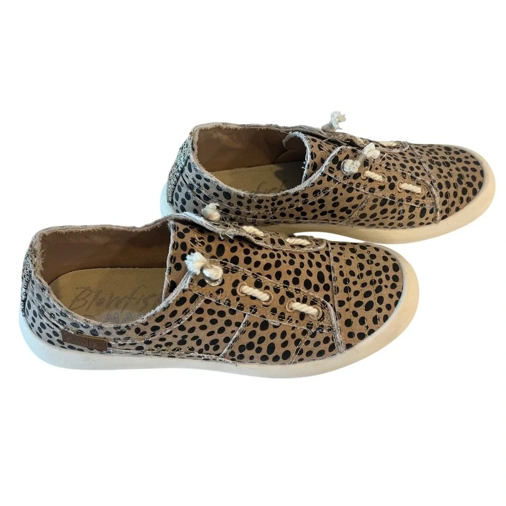 Blowfish Malibu Sneakers Women 8.5M Beachside Low Top Pixie‎ Cheetah Fabric - Picture 5 of 11